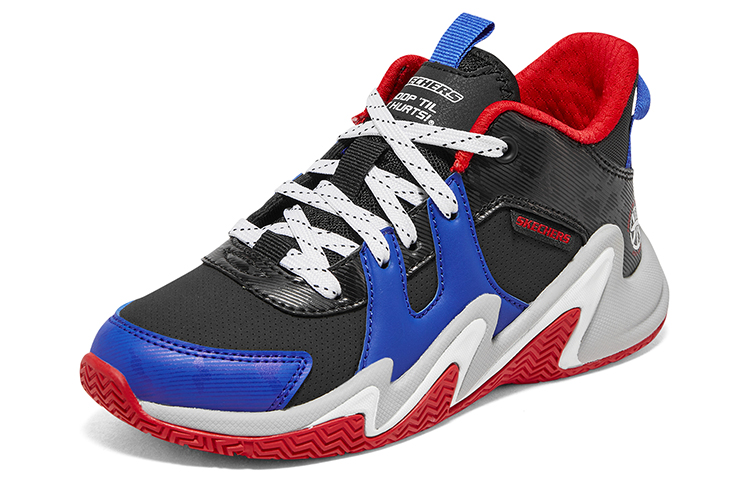 Lookbook (Preschool) Skechers Boys Mid-Top Basketball 'Black Comfort' 406054L-BKMT