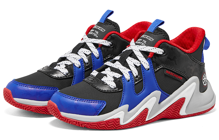 Shop (Preschool) Skechers Boys Mid-Top Basketball 'Black Comfort' 406054L-BKMT