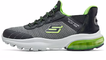 (Youth) Skechers Slip-ins Razor Flex Air Sneaker 'Grey Black Green' 403839L-CCBK (Youth) Skechers Slip-ins Razor Flex Air Sneaker 'Grey Black Green' 403839L-CCBK