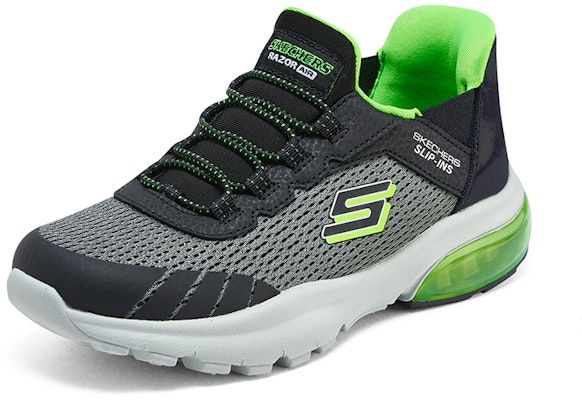 (Youth) Skechers Slip-ins Razor Flex Air Sneaker 'Grey Black Green' 403839L-CCBK Lookbook (Youth) Skechers Slip-ins Razor Flex Air Sneaker 'Grey Black Green' 403839L-CCBK