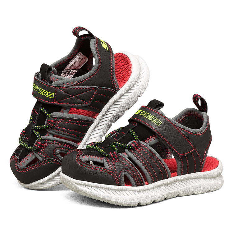 Lookbook (Preschool) Skechers C-Flex Sandal 2.0 'Black Grey Orange' 400041N-BKCC