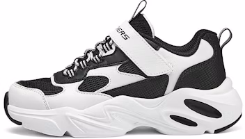 (Preschool) Skechers Casual 'Black White' 319009L-WBPK (Preschool) Skechers Casual 'Black White' 319009L-WBPK