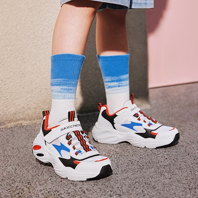(Preschool) Skechers Casual 'White & Blue' 405235L-WMLT 1