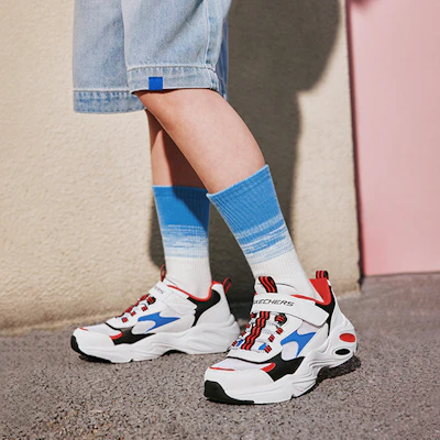 (PS) Skechers Décontractées ''Blanc et Bleu'' 405235L-WMLT 2
