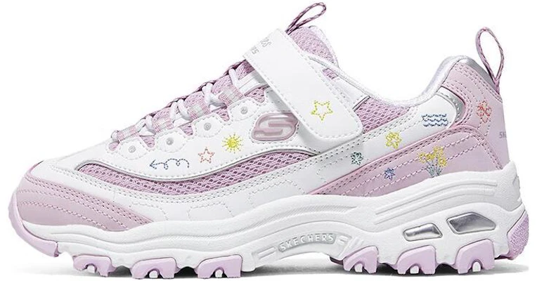 (JR) Skechers D'Lites Bright Blossoms 'Blanco Morado' 319020L-WLV Buy (JR) Skechers D'Lites Bright Blossoms 'Blanco Morado' 319020L-WLV