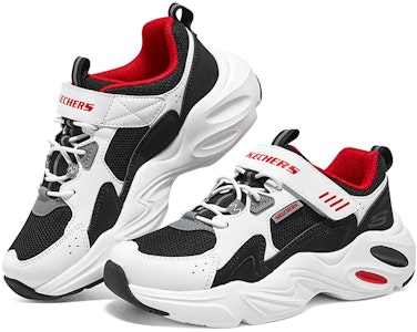 大童 Skechers 舒適防滑防踢 兒童休閒鞋 白炭灰色 Shop 大童 Skechers 舒適防滑防踢 兒童休閒鞋 白炭灰色