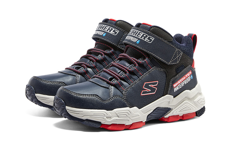 Lookbook (PS) Sneaker Kasual Skechers 'Biru Hitam Putih' 406418L-NVRD