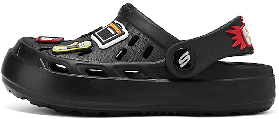 兒童 Skechers 軟底舒適厚底一腳蹬洞洞鞋 減震耐磨透氣兒童涼鞋 黑色 Buy 兒童 Skechers 軟底舒適厚底一腳蹬洞洞鞋 減震耐磨透氣兒童涼鞋 黑色