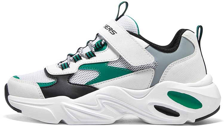 preschool-skechers-comfort-temperament-white-green-shock-absorbing-durable-405235-l-wgrn