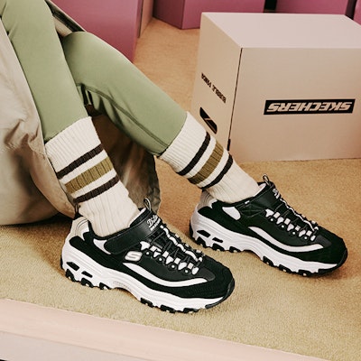 (PS) Skechers D'Lites 黑金配色 302526L-BKNT 3