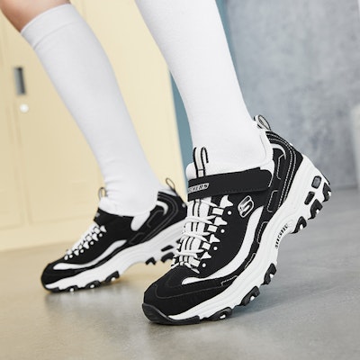 (Preschool) Skechers D'Lites Low-Top Running Shoes K White/Black 996212L-BKW Details for (Preschool) Skechers D'Lites Low-Top Running Shoes K White/Black 996212L-BKW