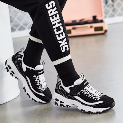 (Preschool) Skechers D'Lites Low-Top Running Shoes K White/Black 996212L-BKW Cheap (Preschool) Skechers D'Lites Low-Top Running Shoes K White/Black 996212L-BKW