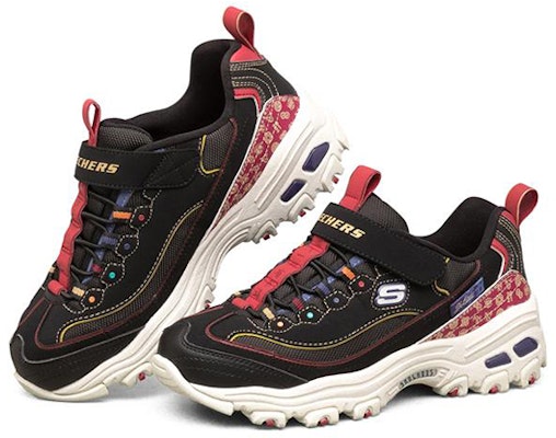 大童 Skechers D‘Lites 新年系列 低筒運動鞋 黑紅 Lookbook 大童 Skechers D‘Lites 新年系列 低筒運動鞋 黑紅