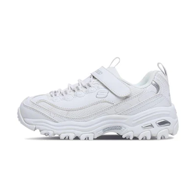 (PS) Skechers D'Lites Low-Top Running Shoes K White/Silver