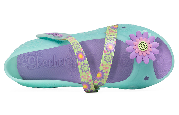 Details for (Preschool) Skechers Doodles 'Light Green Magic Tape Open-Toe Sandal' 86632L-AQUA