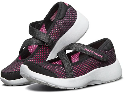 大童 Skechers Dynamight 瑪麗珍休閒鞋 黑紅色 Lookbook 大童 Skechers Dynamight 瑪麗珍休閒鞋 黑紅色