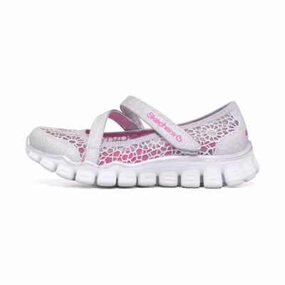 (PS) Skechers Flex 2 K 'Silver Pink'