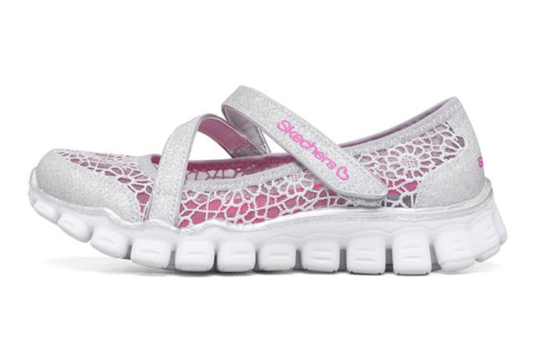 (Preschool) Skechers Flex 2 K 'Silver Pink' 81221L-SIL
