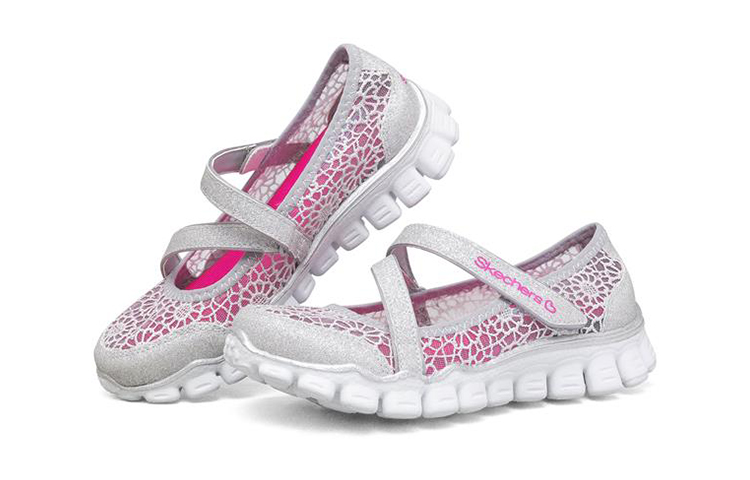Lookbook (Preschool) Skechers Flex 2 K 'Silver Pink' 81221L-SIL