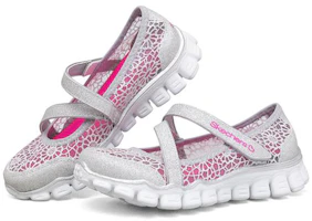 Lookbook 大童 Skechers Flex II 瑪麗珍休閒鞋 銀色
