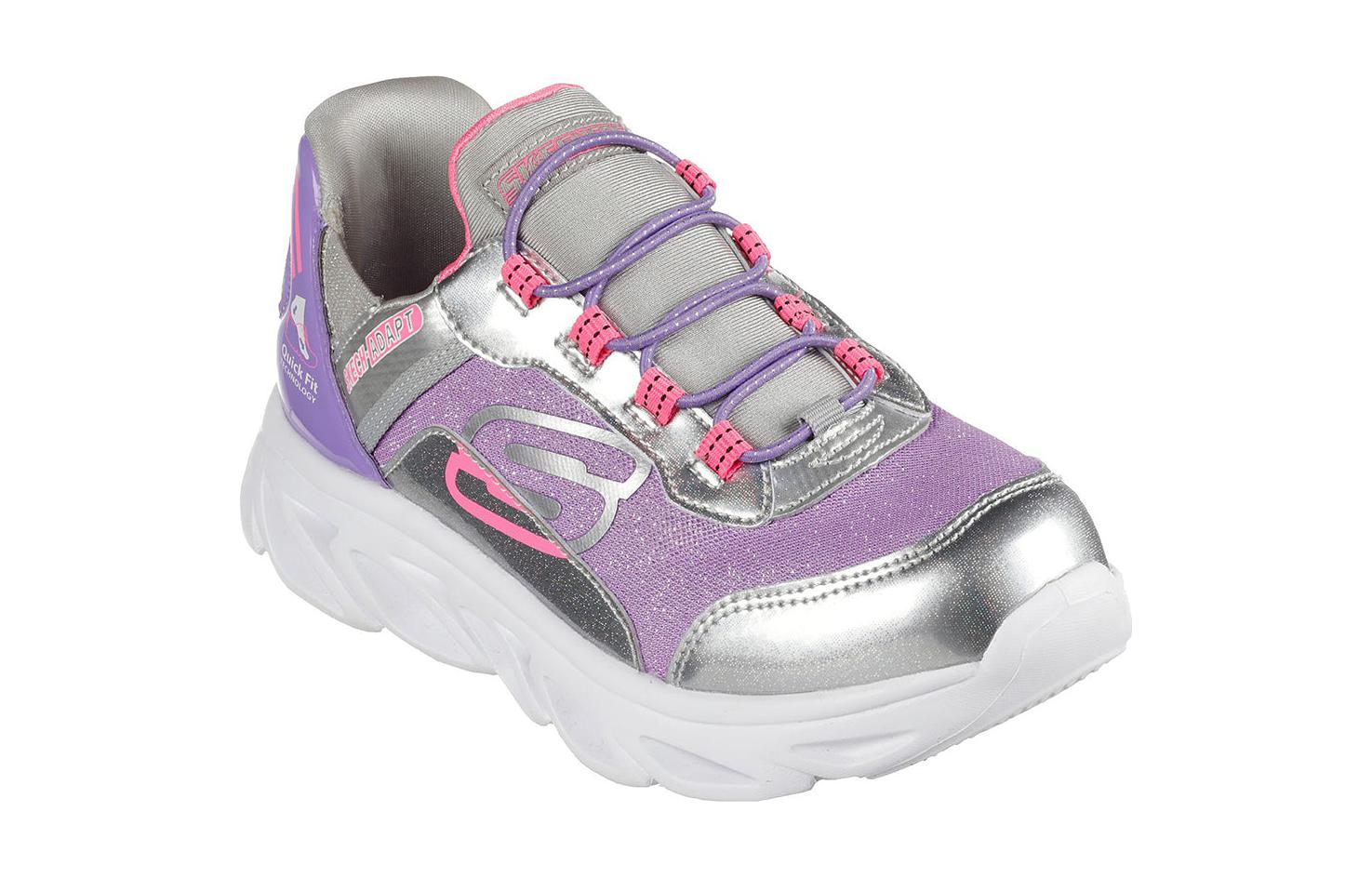 (Youth) Skechers Flex Glide 'Silver Pink Purple' 圖 3