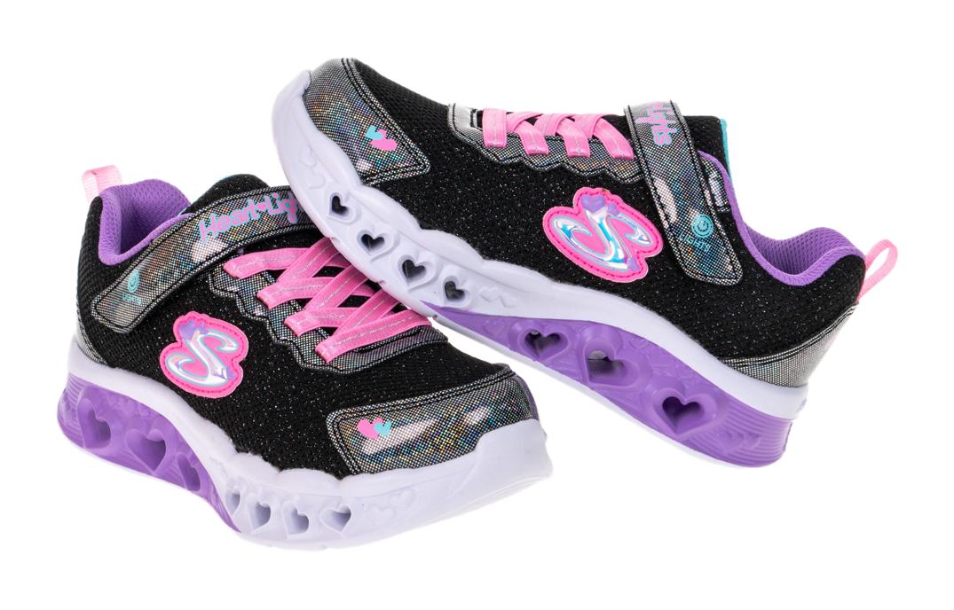 Order (PS) Skechers Flutter Heart Lights ''Zwart Paars Roze'' 302317-LBKMT