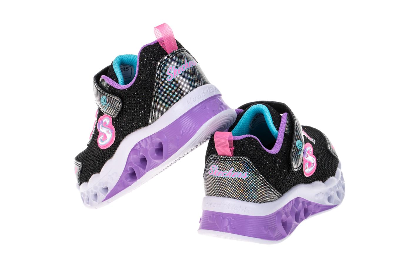 Lookbook (PS) Skechers Flutter Heart Lights ''Zwart Paars Roze'' 302317-LBKMT