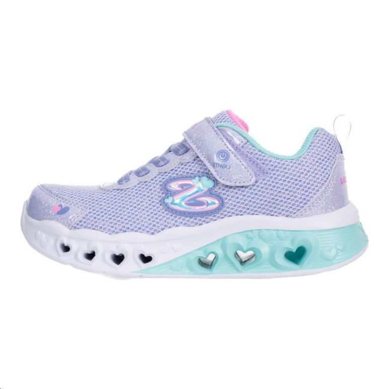 (Youth) Skechers S Lights 'Flutter Heart - Light Lavender Multicolor' 302317-LLVMT