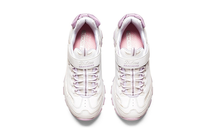 (PS) Skechers Girls Low-Running Shoes White/Purple 圖 3