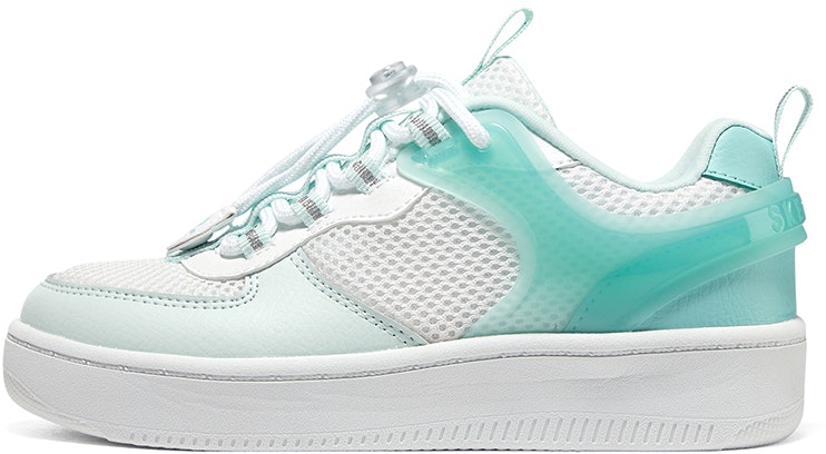 preschool-skechers-girls-low-top-white-green-comfort-versatile-shock-absorbing-durable-310142-l-wmnt