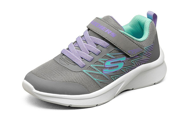 Order (PS) Zapatillas Skechers Niña Velcro Correr 'Gris Púrpura' 302468L-GRY