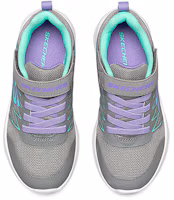 Lookbook (Preschool) Skechers Girls Velcro Running Sneaker 'Grey Purple' 302468L-GRY