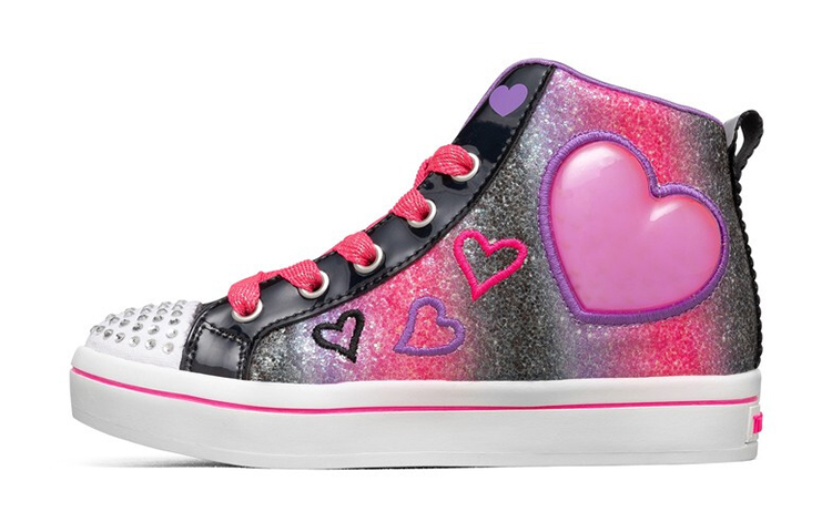 (Preschool) Skechers High-Top Lifestyle 'Cute Heart Black Red' 314419L-BKMT
