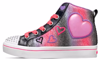 (Preschool) Skechers High-Top Lifestyle 'Cute Heart Black Red' 314419L-BKMT (Preschool) Skechers High-Top Lifestyle 'Cute Heart Black Red' 314419L-BKMT