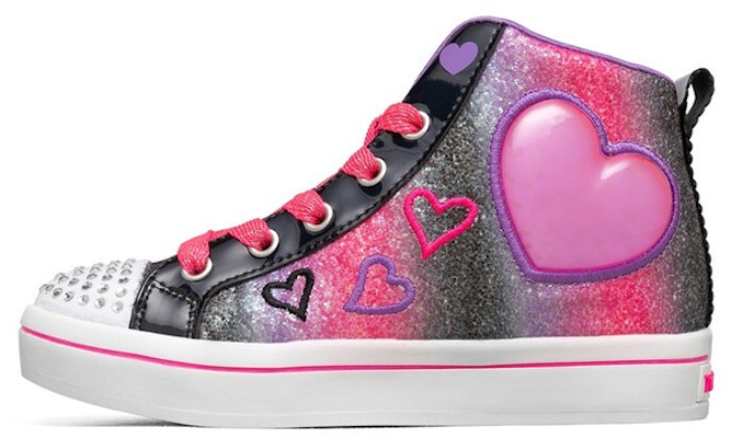 (Preschool) Skechers High-Top Lifestyle 'Cute Heart Black Red' 314419L-BKMT Buy (Preschool) Skechers High-Top Lifestyle 'Cute Heart Black Red' 314419L-BKMT