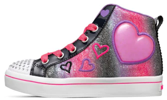 (Preschool) Skechers High-Top Lifestyle 'Cute Heart Black Red' 314419L-BKMT (Preschool) Skechers High-Top Lifestyle 'Cute Heart Black Red' 314419L-BKMT
