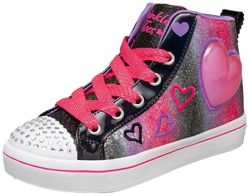 (Preschool) Skechers High-Top Lifestyle 'Cute Heart Black Red' 314419L-BKMT Order (Preschool) Skechers High-Top Lifestyle 'Cute Heart Black Red' 314419L-BKMT