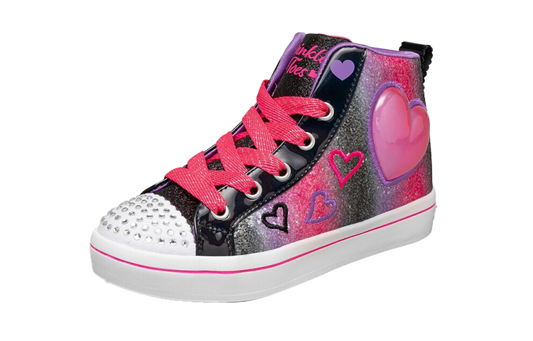 Order (Preschool) Skechers High-Top Lifestyle 'Cute Heart Black Red' 314419L-BKMT