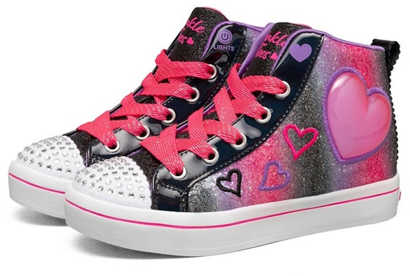 (Preschool) Skechers High-Top Lifestyle 'Cute Heart Black Red' 314419L-BKMT Lookbook (Preschool) Skechers High-Top Lifestyle 'Cute Heart Black Red' 314419L-BKMT