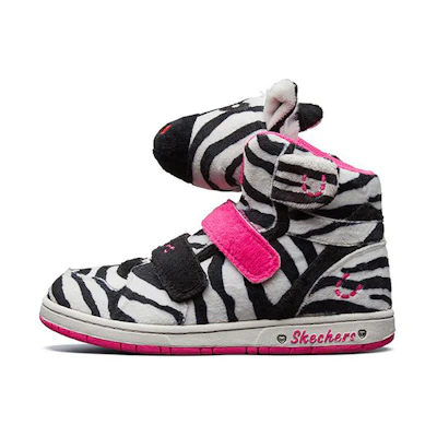 (PS) Skechers High-Top Sneaker 'Black White Pink'