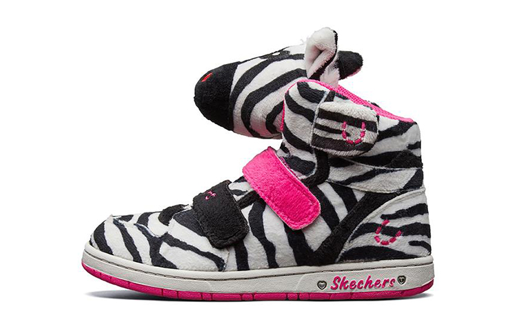 (Preschool) Skechers High-Top Sneaker 'Black White Pink' 80689L-WBKP