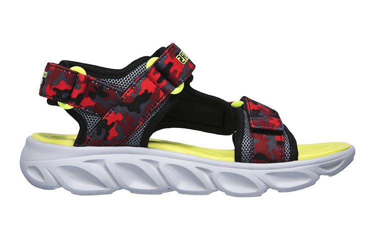 Order (PS) Sandales Skechers Hypno Splash À Scratch Garçon Rouge Ouvert 400077L-BKRD