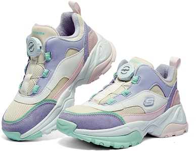 大童 Skechers Kozmiks 耐磨減震 孩童休閒鞋 白紫綠 Shop 大童 Skechers Kozmiks 耐磨減震 孩童休閒鞋 白紫綠