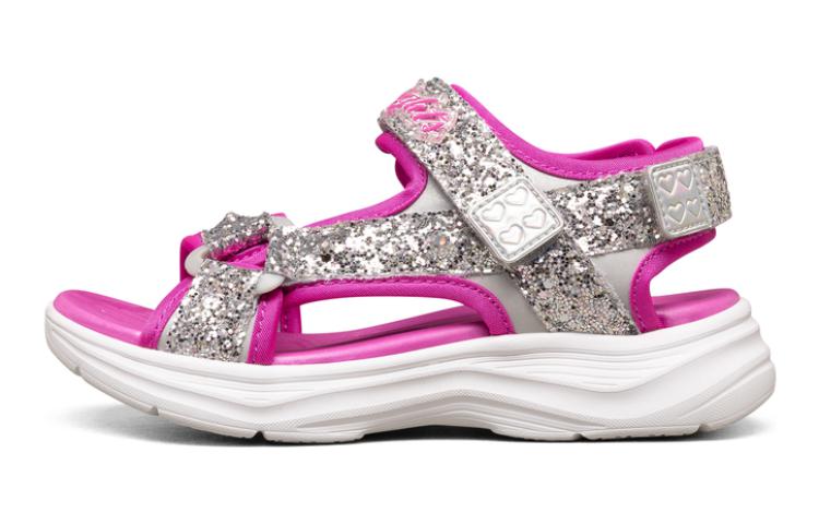 (Preschool) Skechers Light-Up 'Silver-Pink' 302965-SLHP