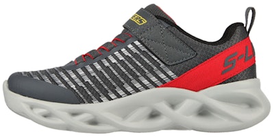 (Preschool) Skechers Light-Up Sneaker 'Charcoal Red' 401650L-CCRD (Preschool) Skechers Light-Up Sneaker 'Charcoal Red' 401650L-CCRD