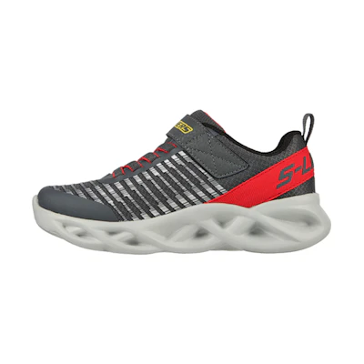 (PS) Skechers Light-Up Sneaker 'Charcoal Red'