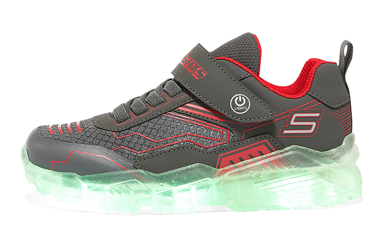 (Preschool) Skechers Light-Up Sneakers 'Grey-Red' 406119L-CCRD