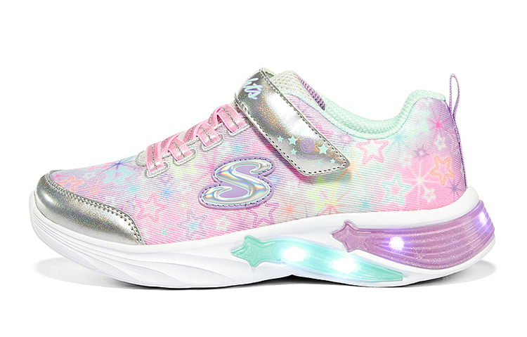(Preschool) Skechers Light-Up Sneakers 'Silver Sparkle' 302324L-SMLT