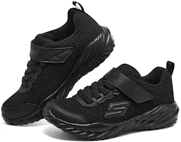 Shop 兒童 Skechers Girls 舒適百搭 減震耐磨通風 低筒 兒童跑步鞋 黑色