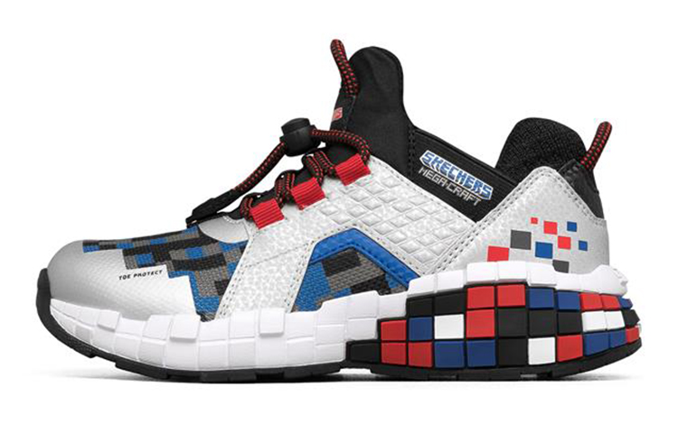 (Preschool) Skechers Mega-craft Running Shoes K Multi-color 'Black Silver Red' 402197L-BKSR